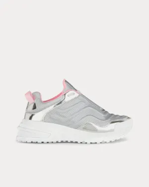 GIV 1 Light Technical Canvas & Metallized Silver Grey Low Top Sneakers
