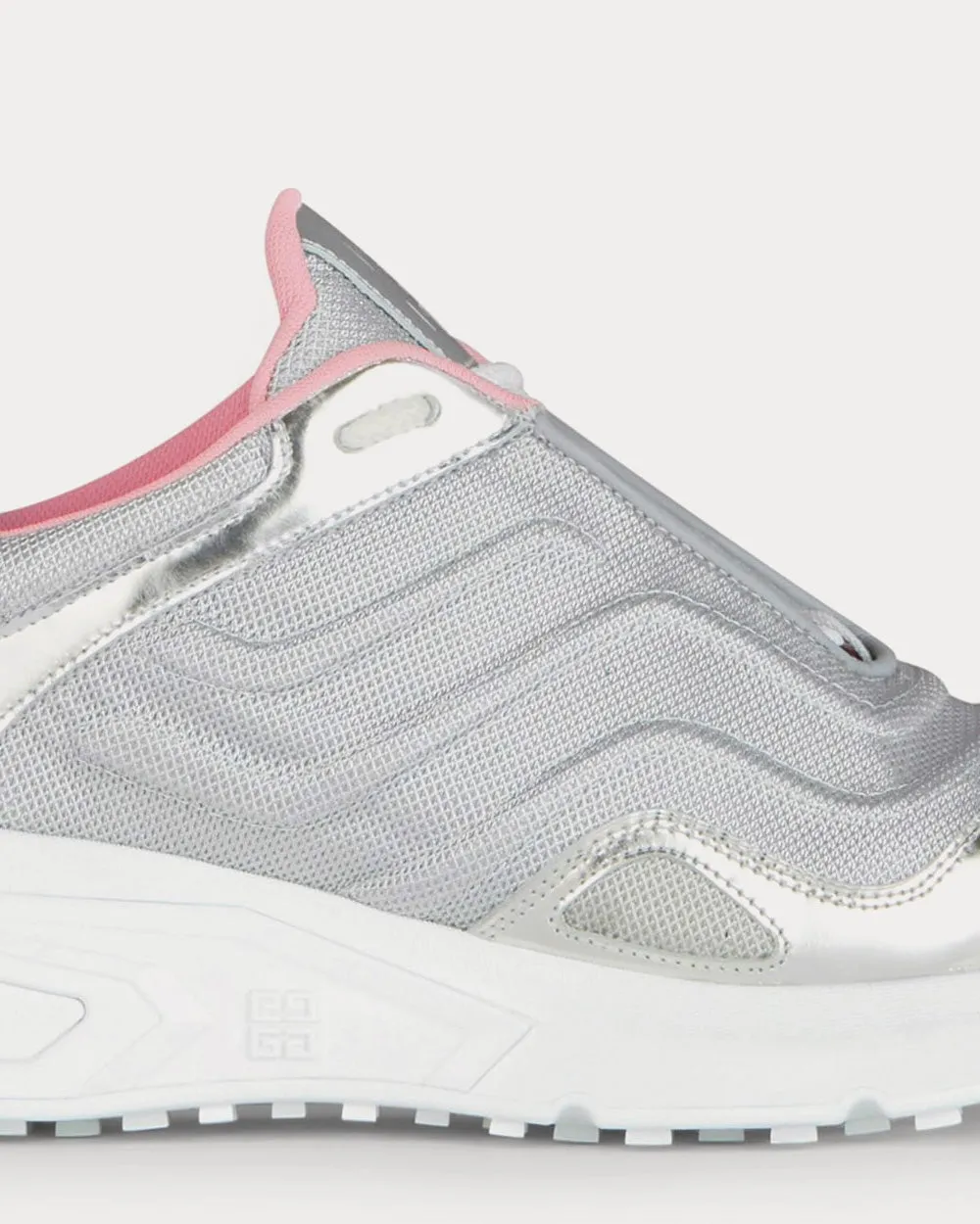 GIV 1 Light Technical Canvas & Metallized Silver Grey Low Top Sneakers