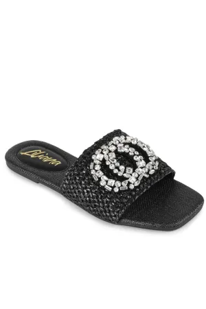 Glamour Gemstone Slides (Black)