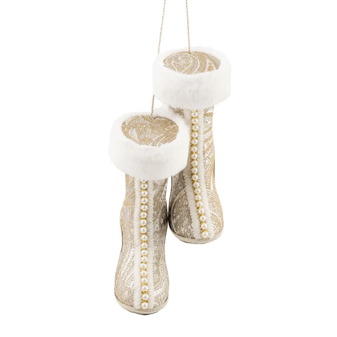 Hanging Champagne High-Heel Boots Ornament