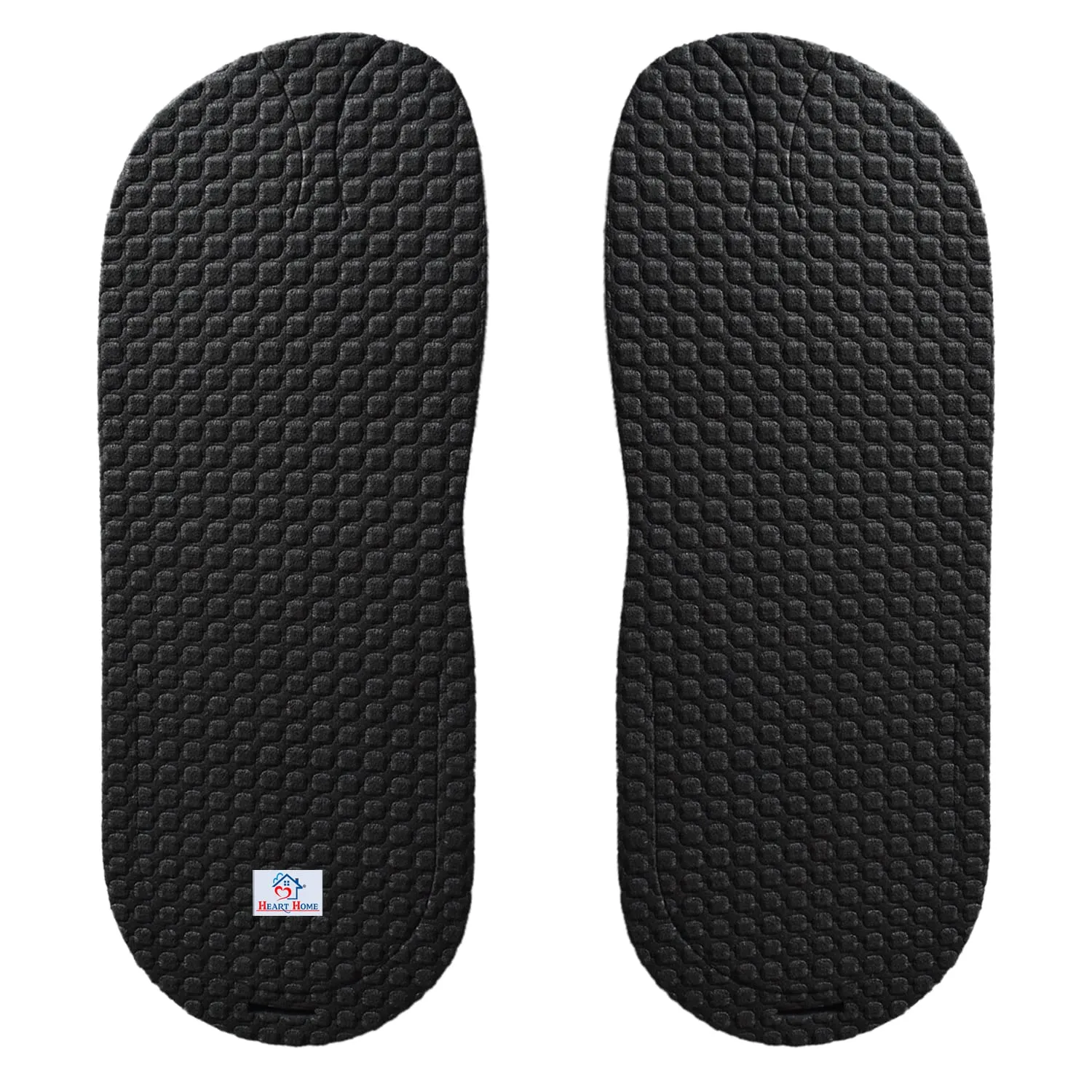 Heart Home Rubber Bathroom Slipper for Men & Women 2 Pair (Black) 54HH4213.