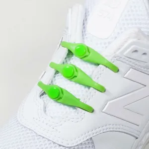 Hickies Laces Originals No Tie Elastic Shoelaces Straps 14 Pack - Lime Green