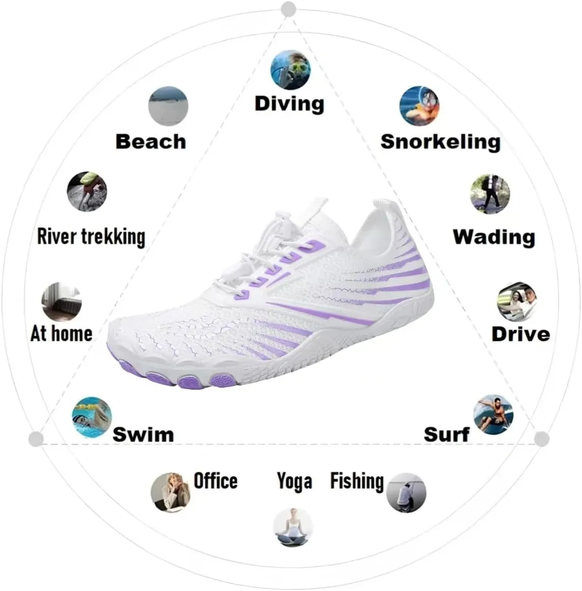 Hike Barefoot Shoes Womens,New Barefoot Footwear, Non-Slip Water Shoes,Breathable & Non-Slip Athletic Footwear,Wide Toe with Hike