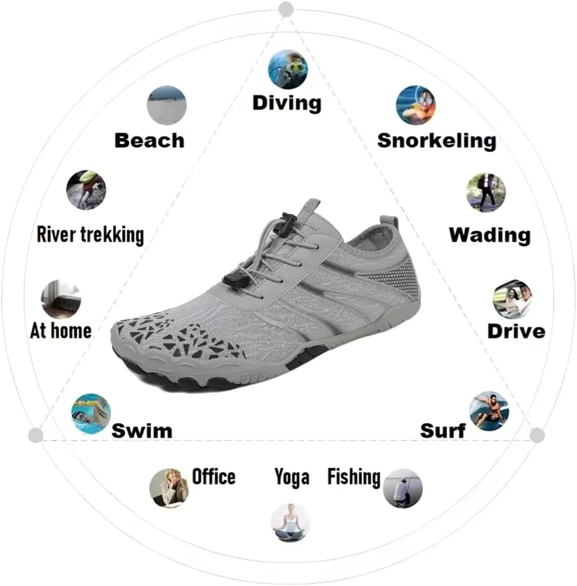 Hike Barefoot Shoes Womens,New Barefoot Footwear, Non-Slip Water Shoes,Breathable & Non-Slip Athletic Footwear,Wide Toe with Hike