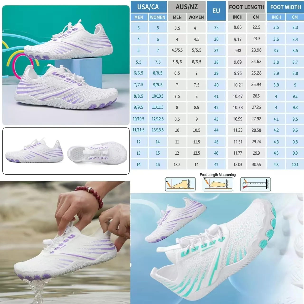 Hike Barefoot Shoes Womens,New Barefoot Footwear, Non-Slip Water Shoes,Breathable & Non-Slip Athletic Footwear,Wide Toe with Hike