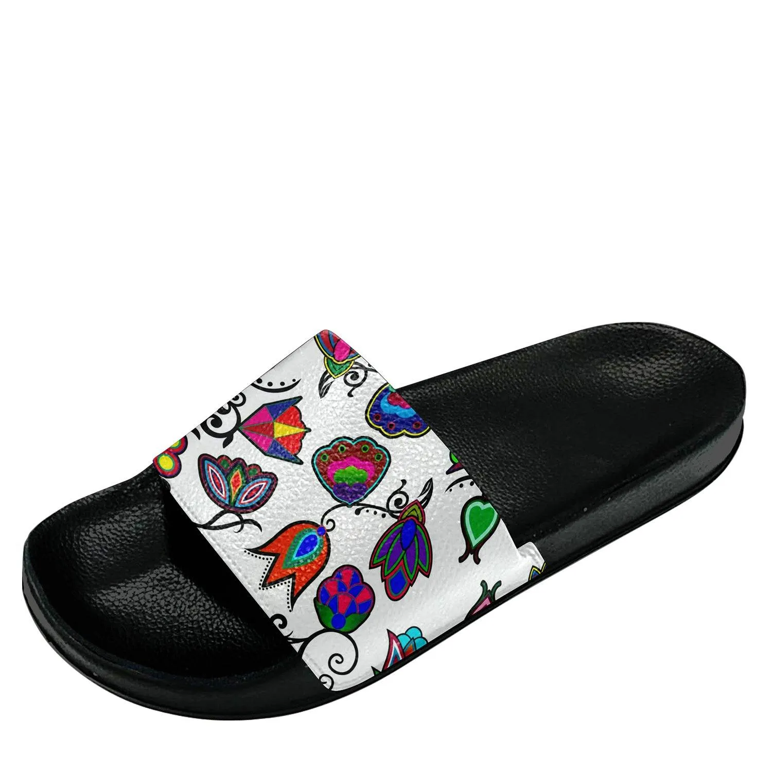 Indigenous Paisley White Slide Sandals