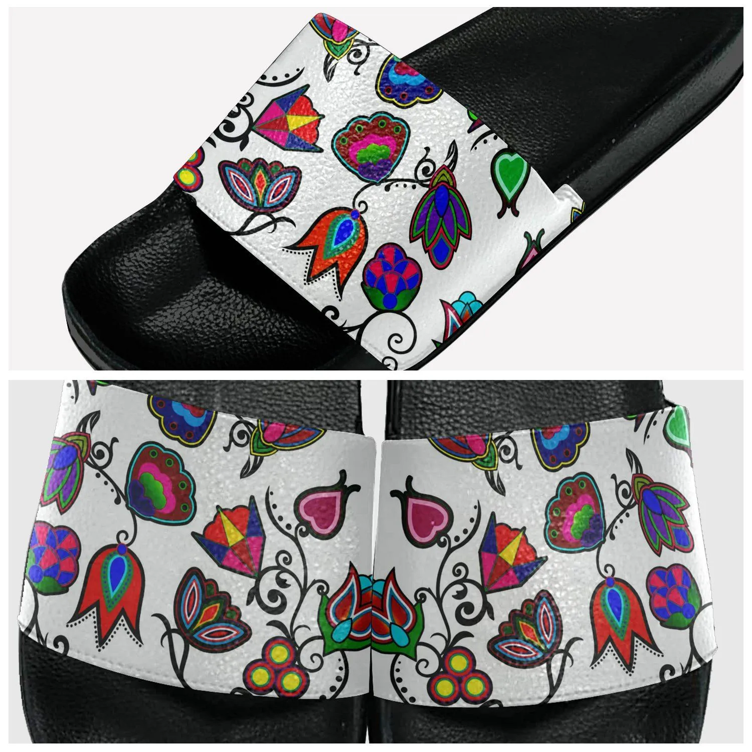 Indigenous Paisley White Slide Sandals