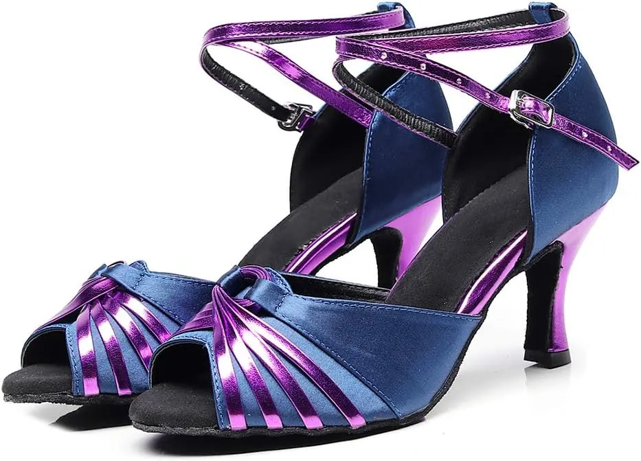 JUODVMP Women's Ballroom Latin Modern Dance Shoes Salsa Performance Wedding Party Tango Dancing Shoes,Model QJW5002