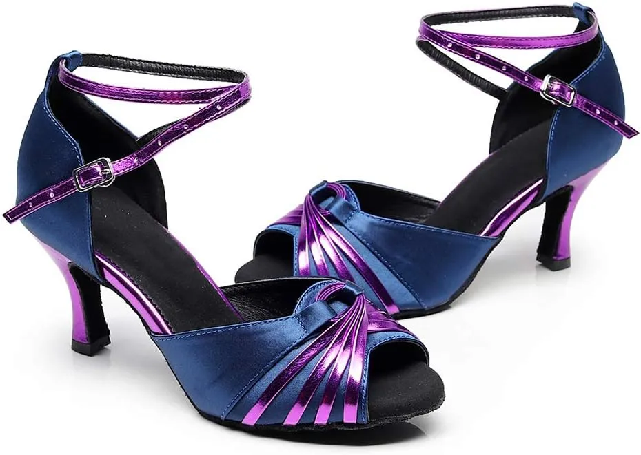JUODVMP Women's Ballroom Latin Modern Dance Shoes Salsa Performance Wedding Party Tango Dancing Shoes,Model QJW5002