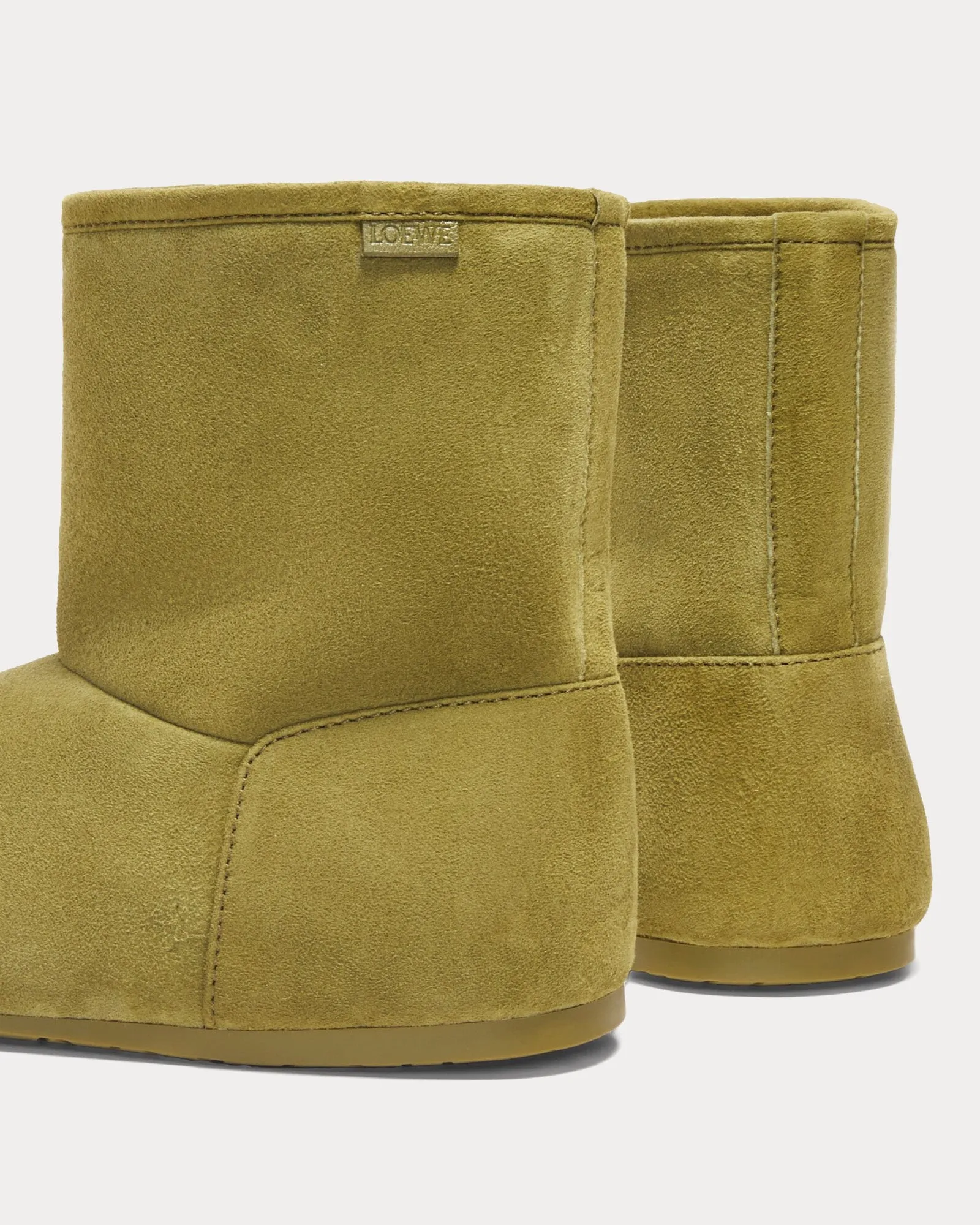 Lago Suede & Shearling Olive Green Boots