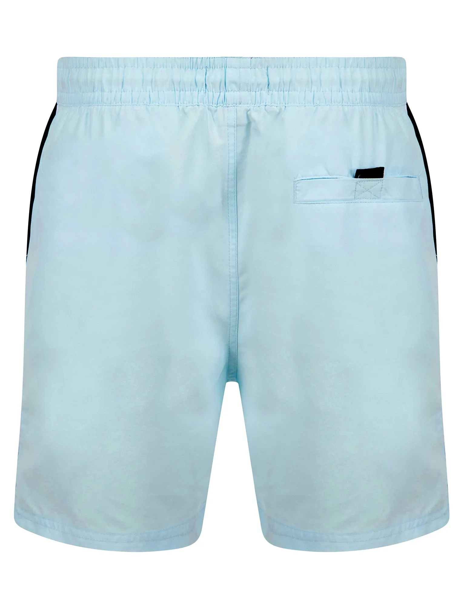 Lamia Twill Microfibre Swim Shorts with Side Stripes In Ice Water - Tokyo Laundry