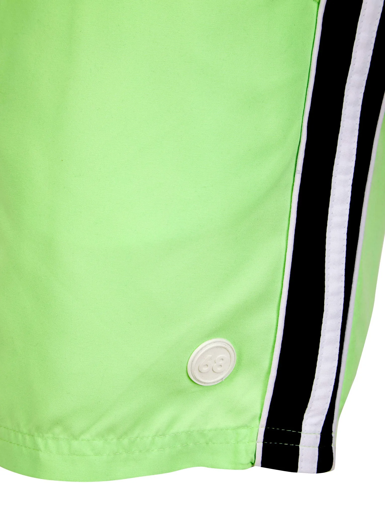 Lamia Twill Microfibre Swim Shorts with Side Stripes In Patina Green - Tokyo Laundry