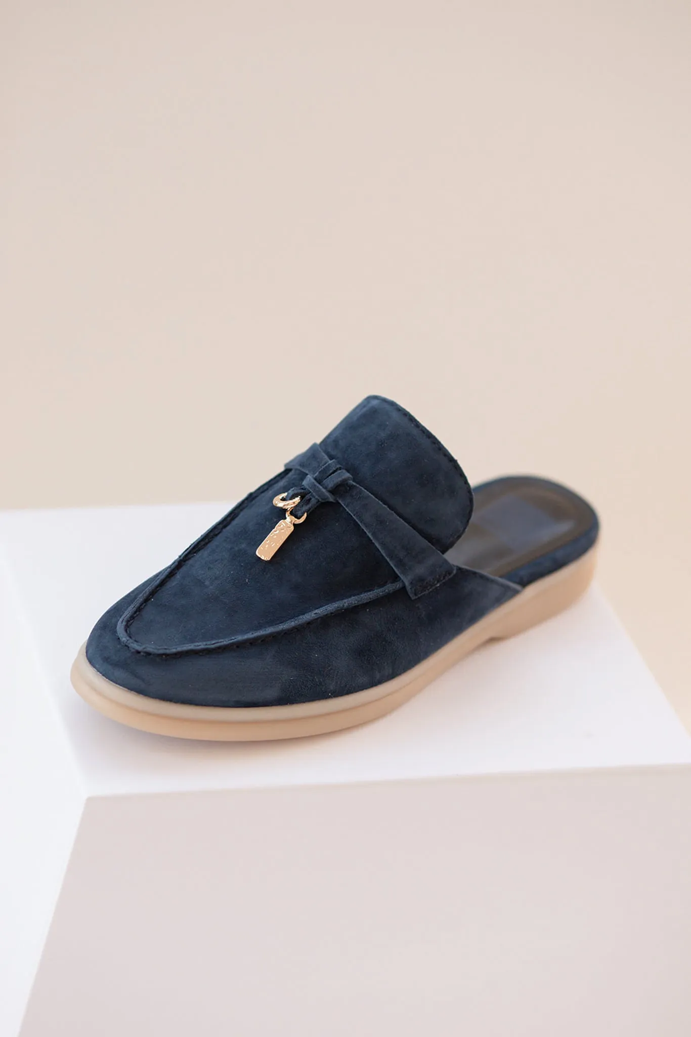 Lasail Flats in Navy Suede