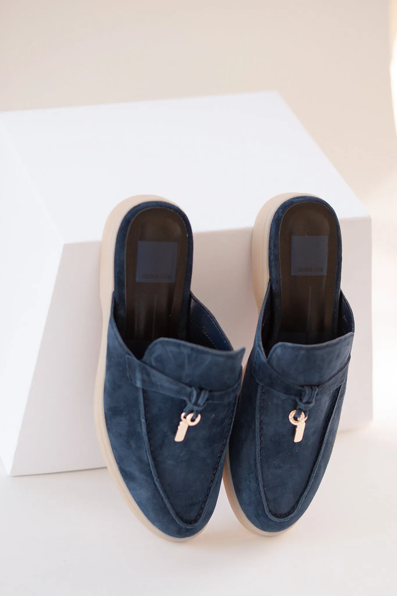 Lasail Flats in Navy Suede
