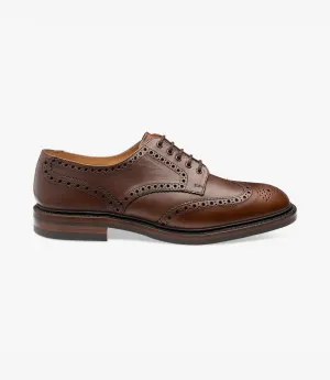 LOAKE CHESTER BROWN DERBY BROGUE RUBBER SOLE F-MEDIUM