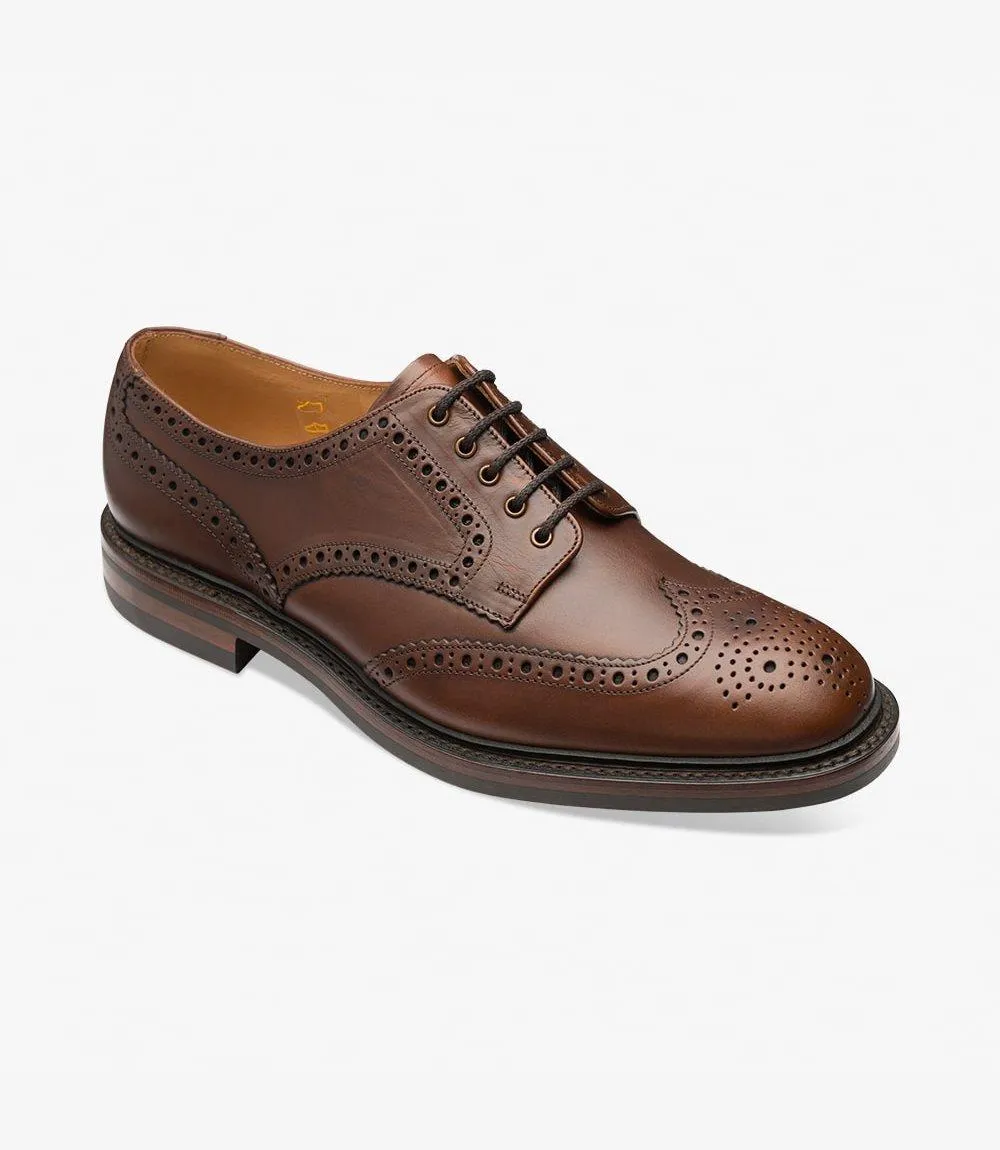 LOAKE CHESTER BROWN DERBY BROGUE RUBBER SOLE F-MEDIUM