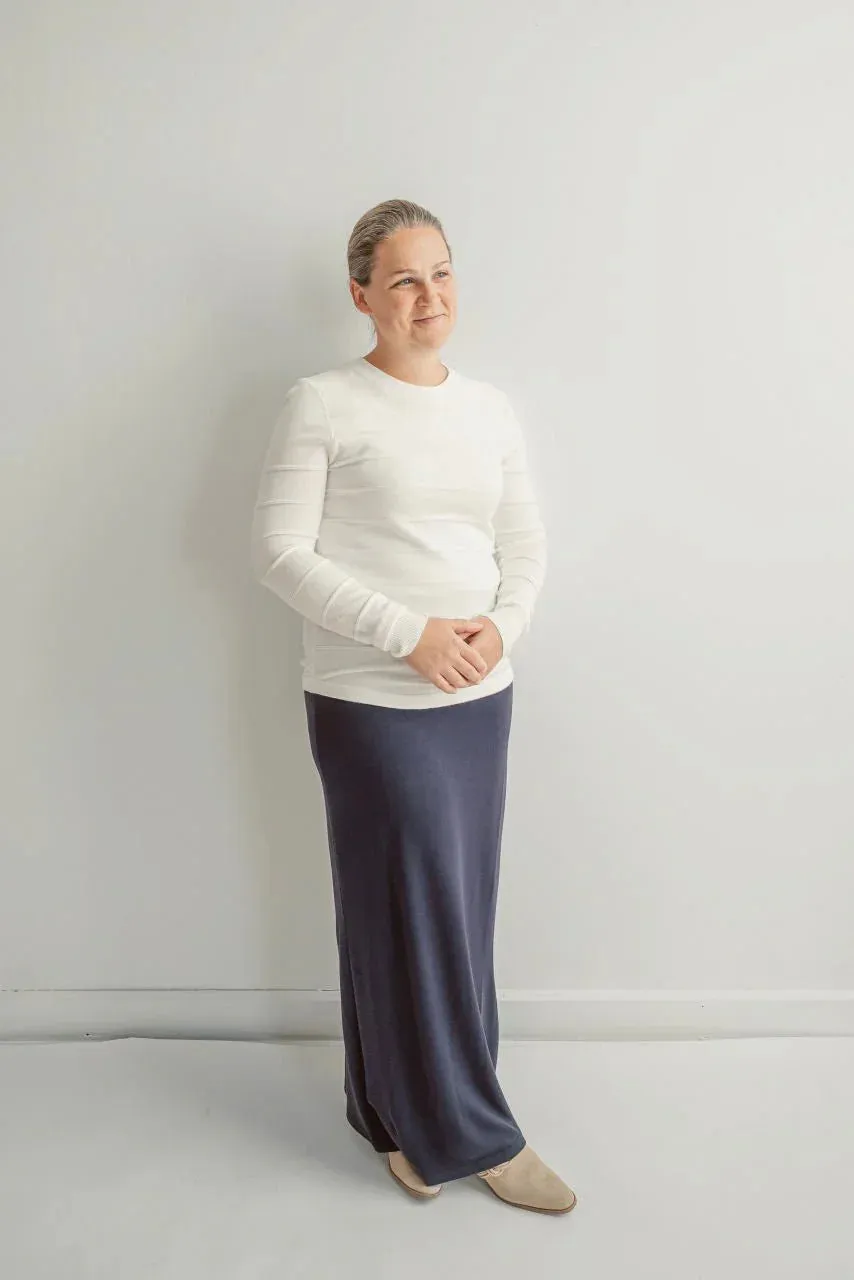 Loretta Knit Maxi Skirt in Navy - FINAL SALE