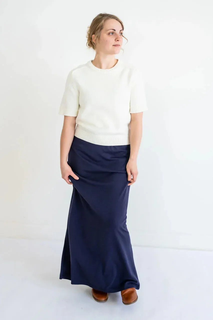 Loretta Knit Maxi Skirt in Navy - FINAL SALE