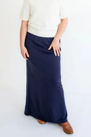 Loretta Knit Maxi Skirt in Navy - FINAL SALE