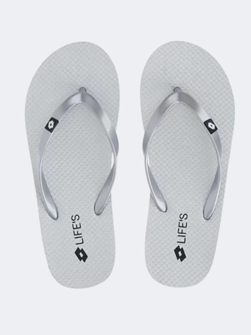 Lotto Hiva Flip Ii Glitter Women Swim Slippers Silver Metal 2