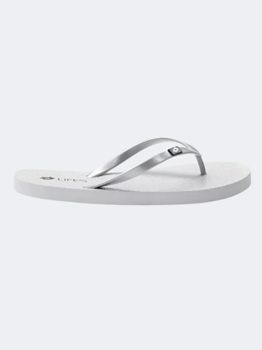 Lotto Hiva Flip Ii Glitter Women Swim Slippers Silver Metal 2