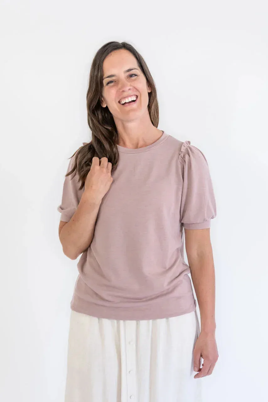 Maisie Terry Knit Top in Dusty Rose