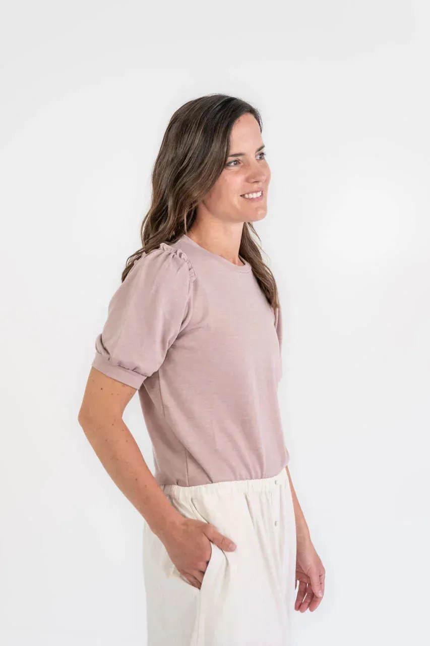 Maisie Terry Knit Top in Dusty Rose
