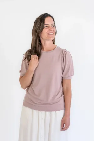 Maisie Terry Knit Top in Dusty Rose