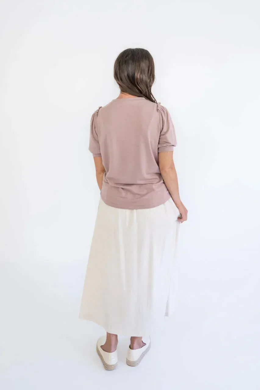 Maisie Terry Knit Top in Dusty Rose