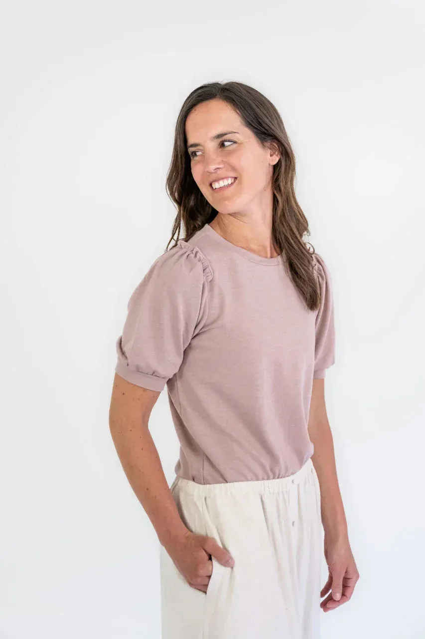 Maisie Terry Knit Top in Dusty Rose
