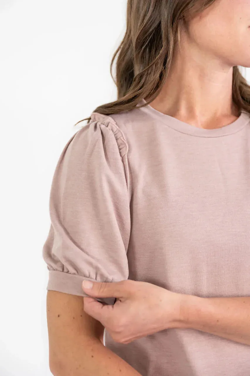 Maisie Terry Knit Top in Dusty Rose