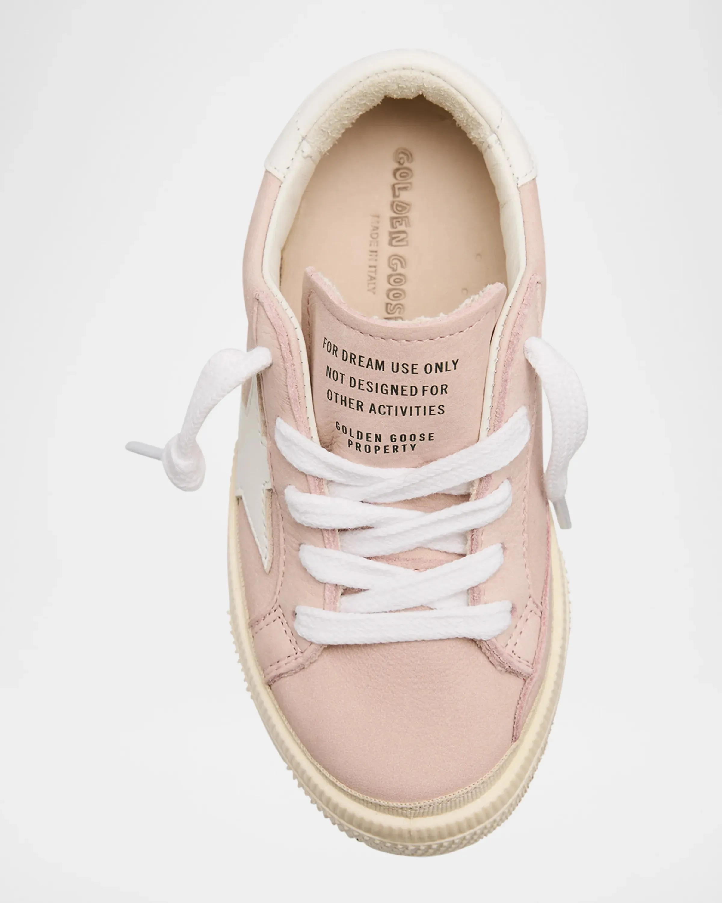 May Two Toned Leather Sneakers - Light Pink/White