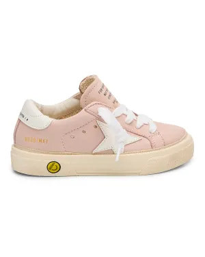 May Two Toned Leather Sneakers - Light Pink/White