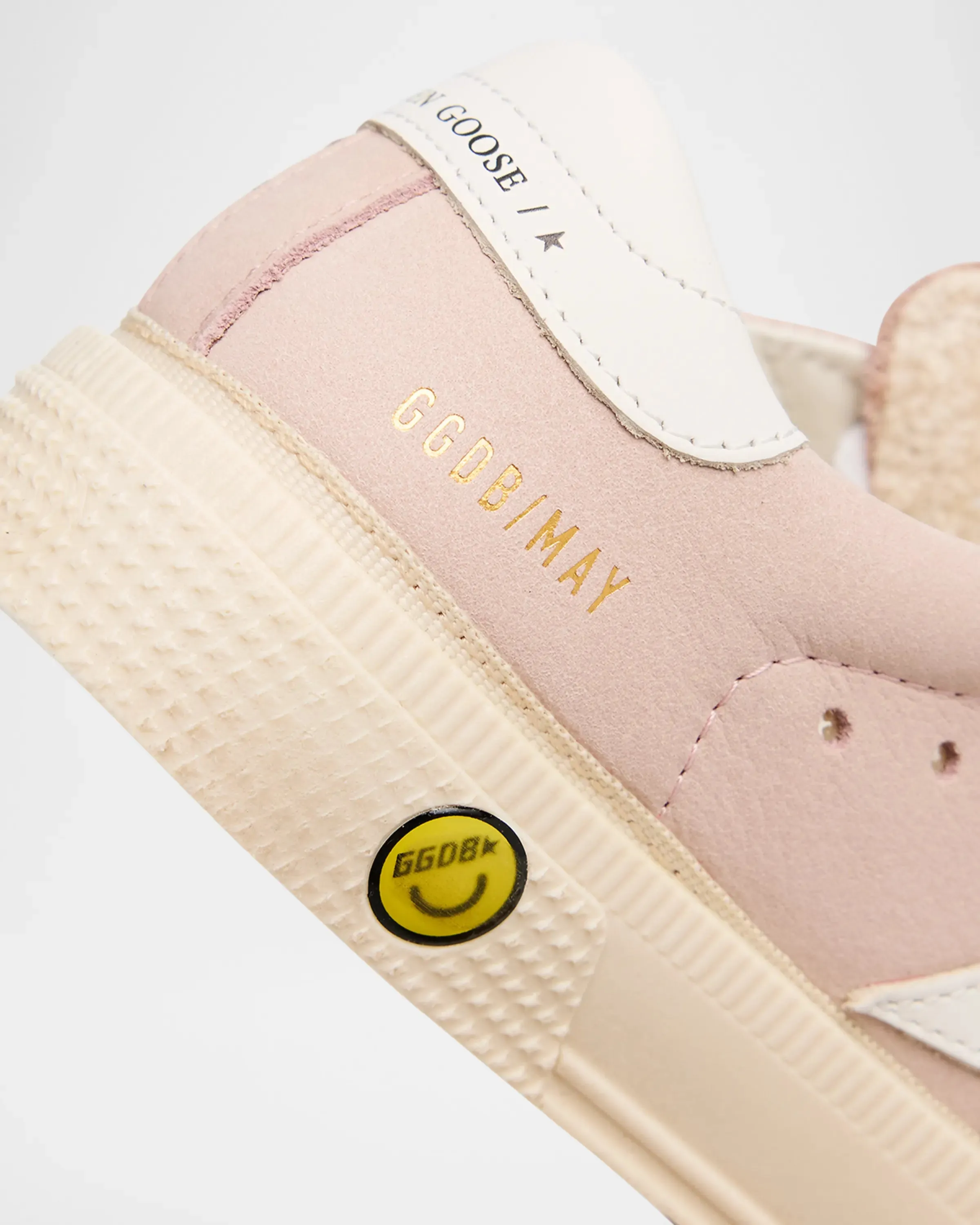 May Two Toned Leather Sneakers - Light Pink/White
