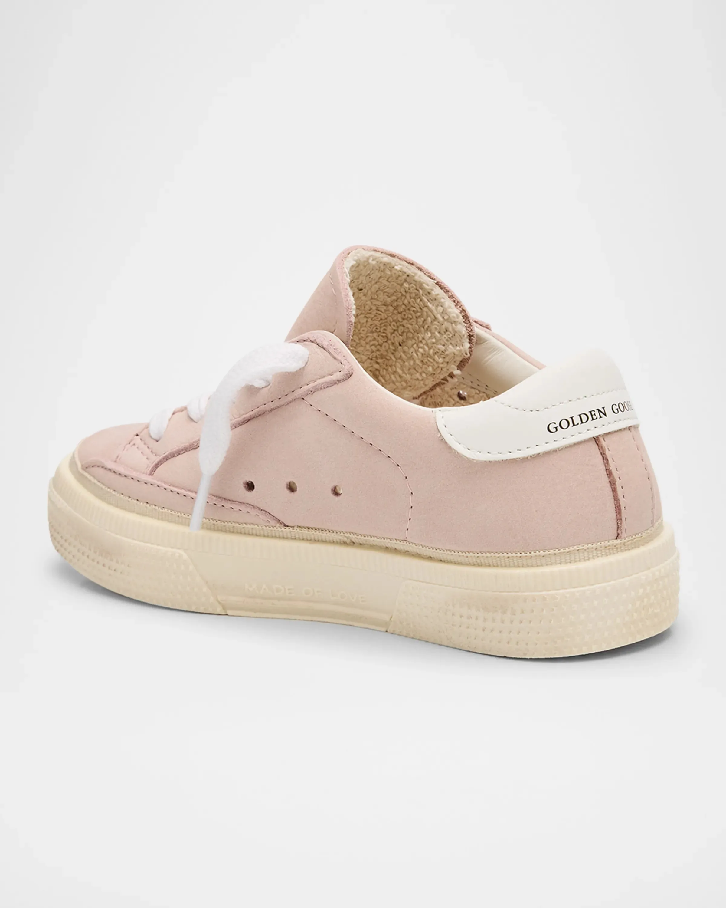 May Two Toned Leather Sneakers - Light Pink/White