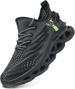 Men Running Shoes Men's Tennis Shoes Lightweight Breathable Fashion Sneakers Non Slip Workout Gym Shoe for Running Black Size US 11
