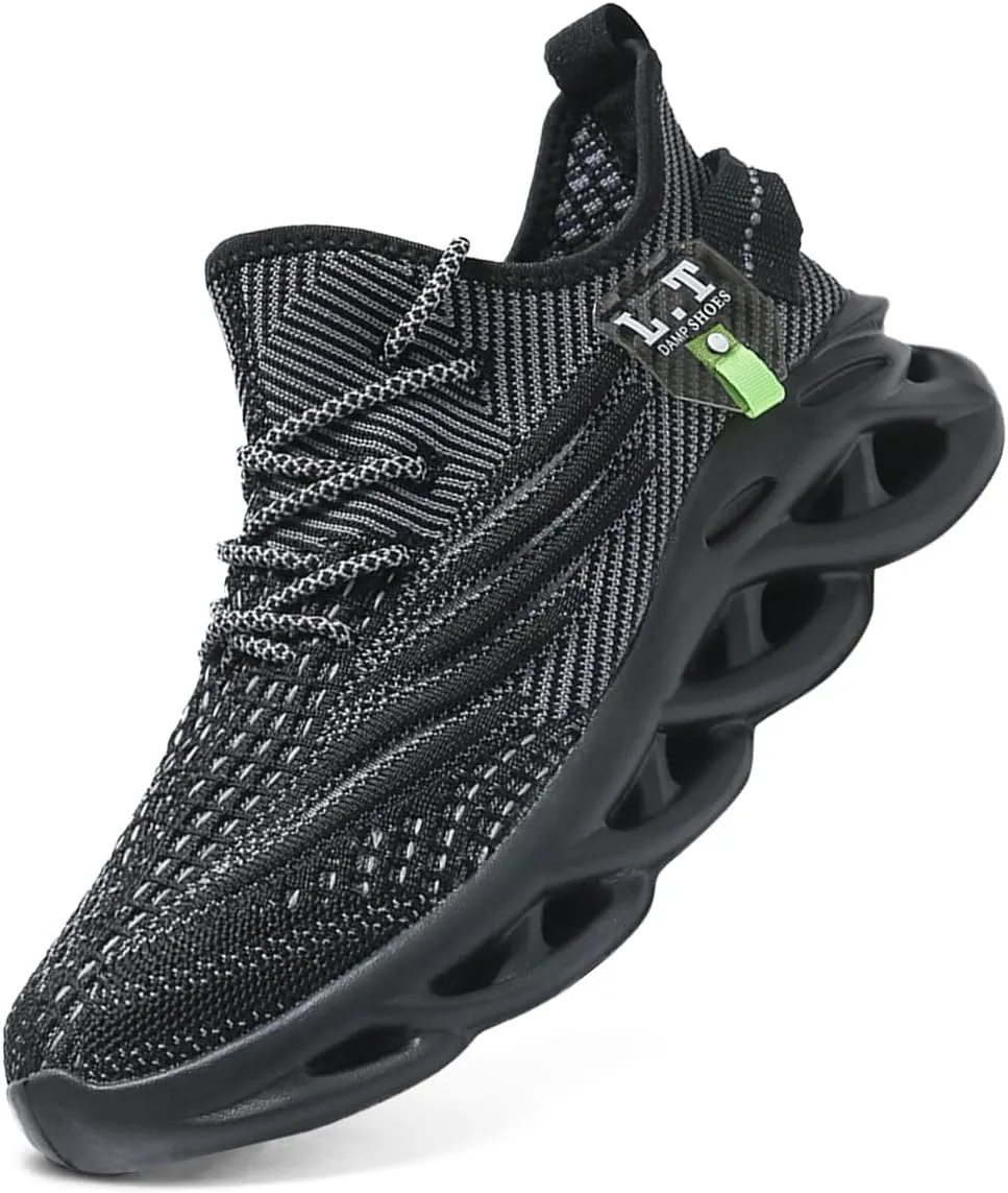 Men Running Shoes Men's Tennis Shoes Lightweight Breathable Fashion Sneakers Non Slip Workout Gym Shoe for Running Black Size US 11