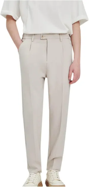 Men's Dress Pants Slim Fit Business Casual Office Trousers Stylish Straight Leg Bottoms for Work