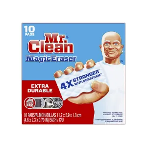 Mr. Clean Magic Eraser, Extra Durable, 4x Stronger with Durafoam, 10 Ct