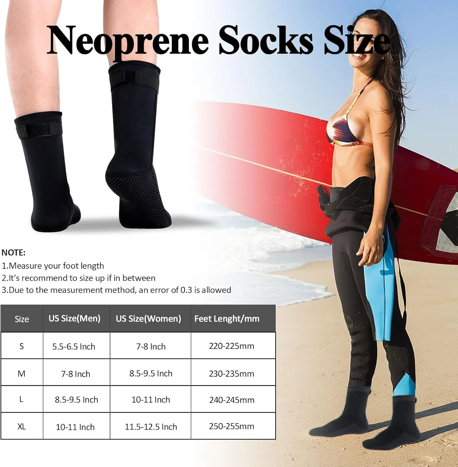 Neoprene Socks,Water Socks for Women Men Kids,Sand Soccer Socks,Beach Socks,Dive Socks,Diving Boots