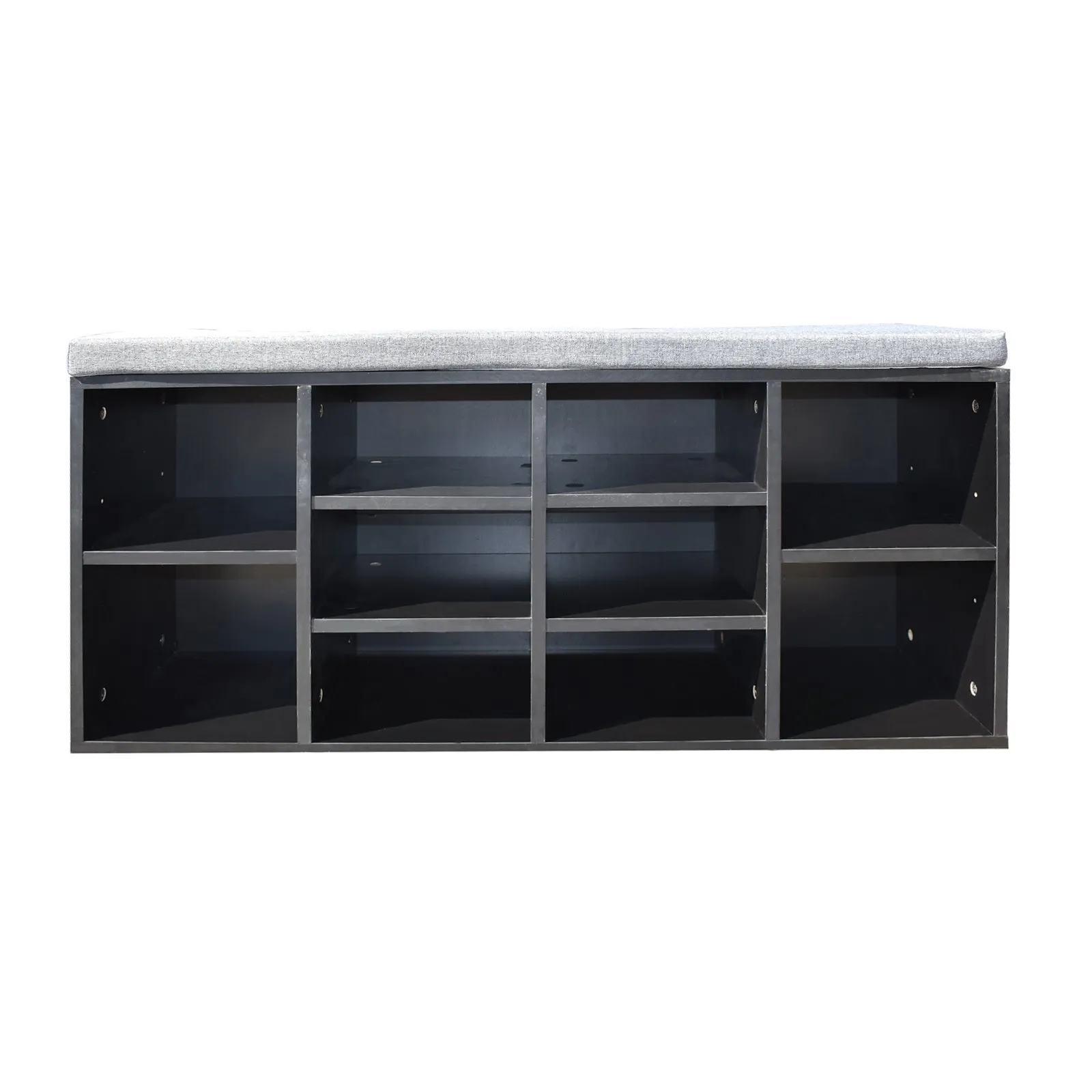 NNEDSZ  Decor 2 in 1 Shoe Organiser With Bench Storage - Black And Grey