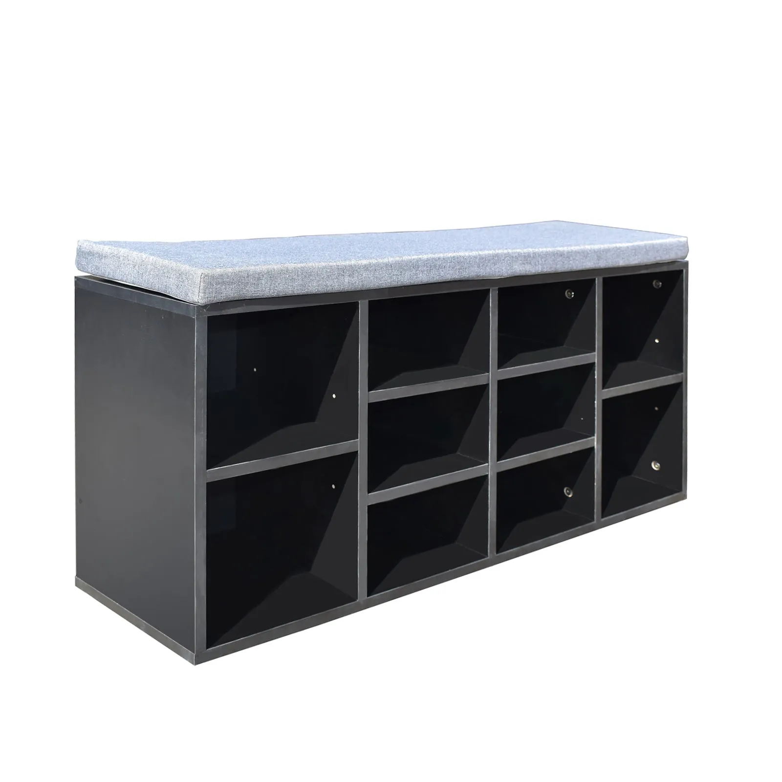 NNEDSZ  Decor 2 in 1 Shoe Organiser With Bench Storage - Black And Grey