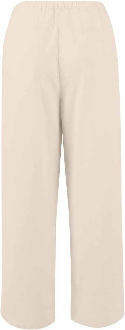 Palazzo Pants for Women Dressy Linen High Waisted Summer Loose Pants Drawstring Button Down Pocket Solid Baggy Trouser