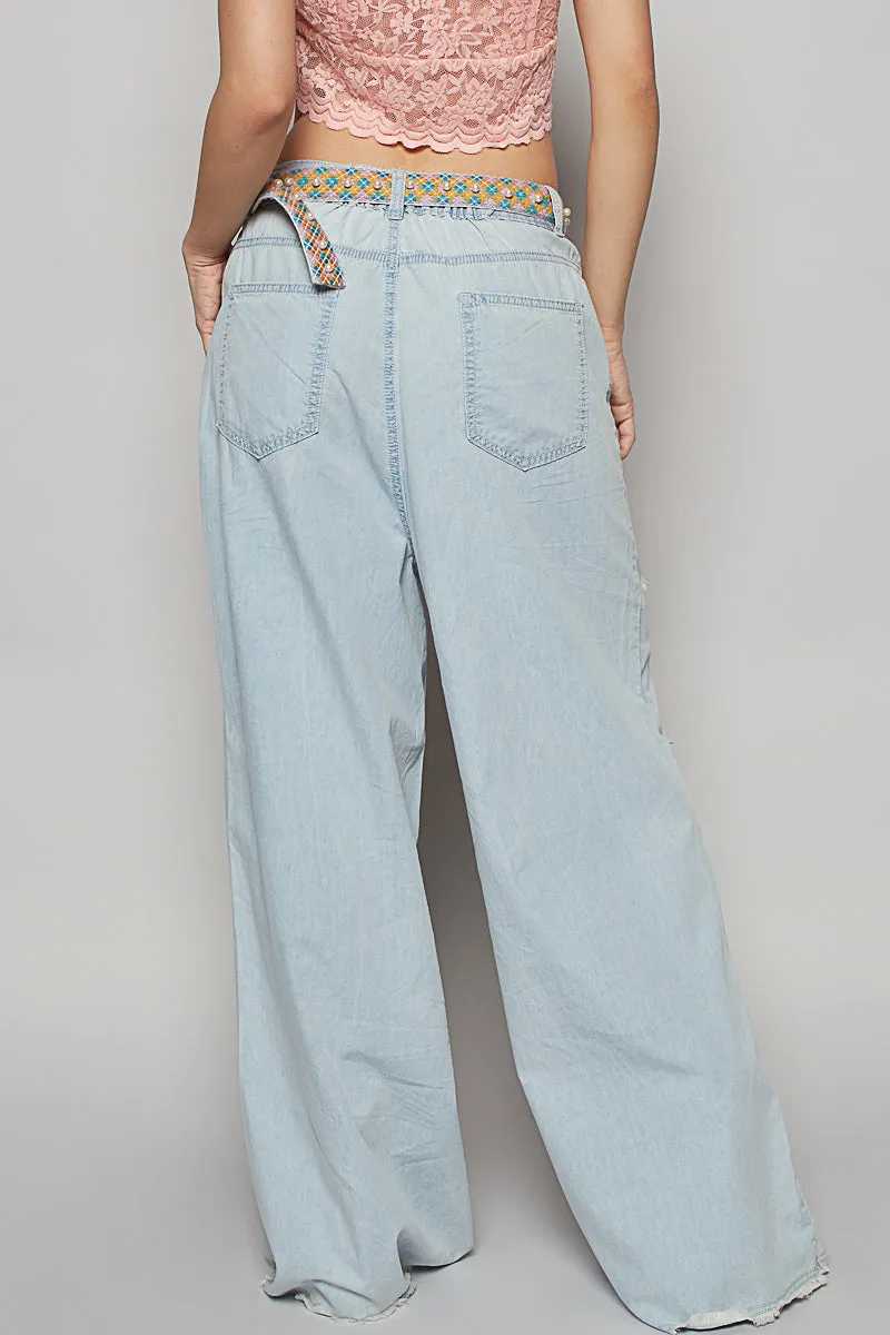 Patchwork Cotton Jeans