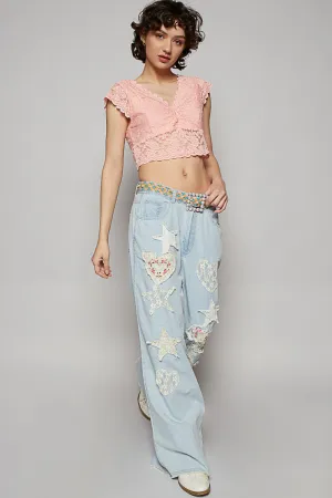 Patchwork Cotton Jeans