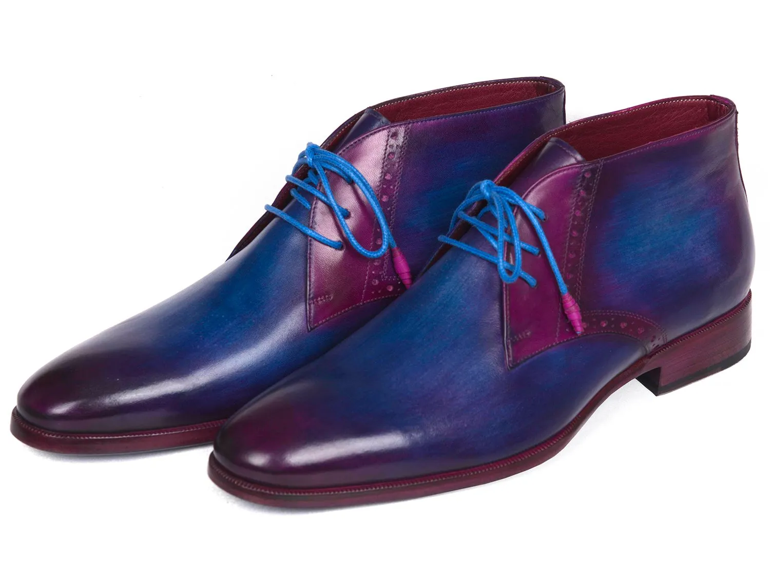 Paul Parkman Men's Chukka Boots Blue & Purple Shoes (ID#CK55U7)