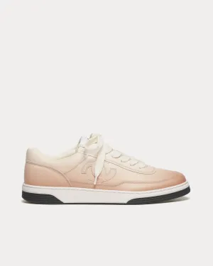 Printed Calfskin Light Orange Low Top Sneakers