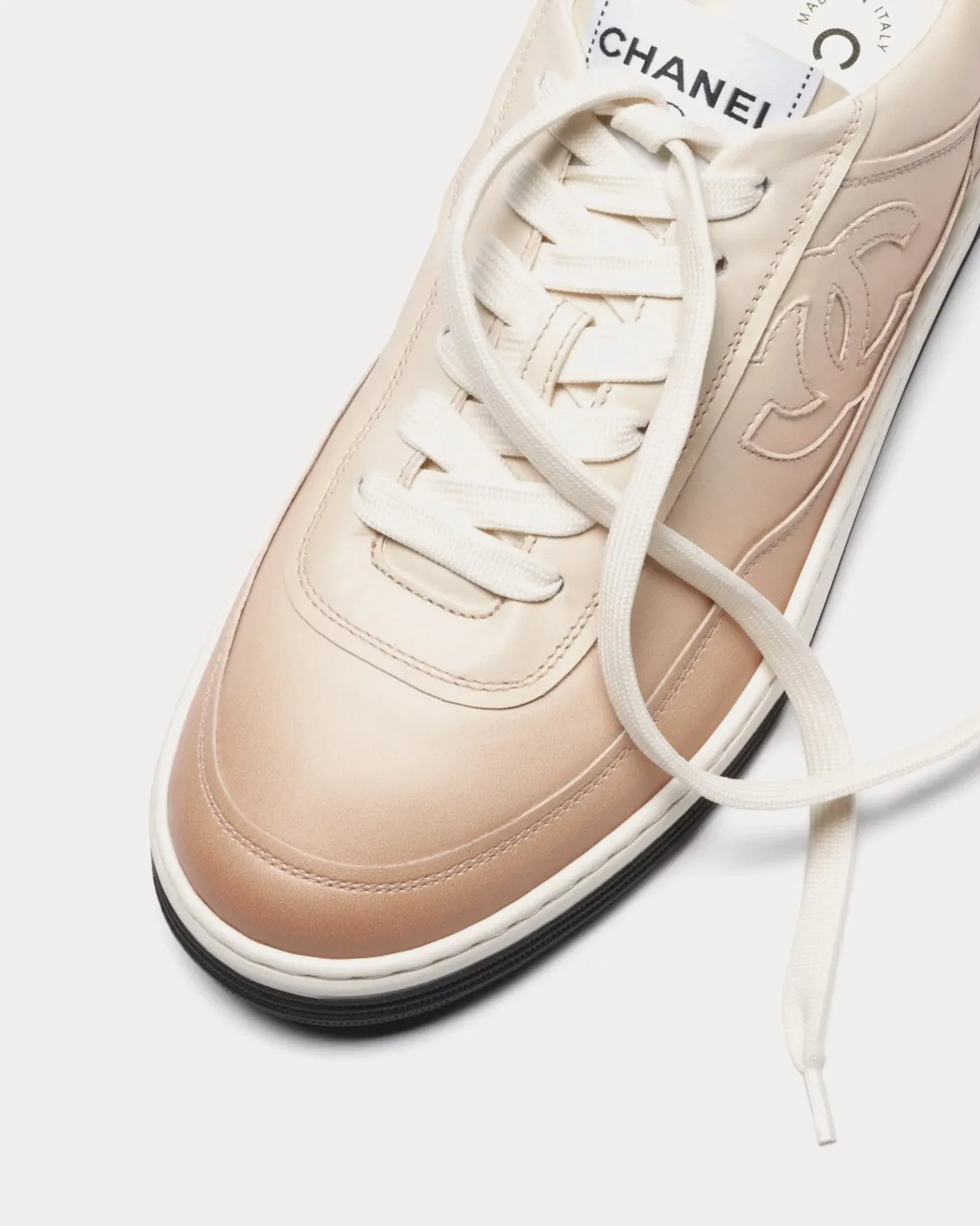 Printed Calfskin Light Orange Low Top Sneakers