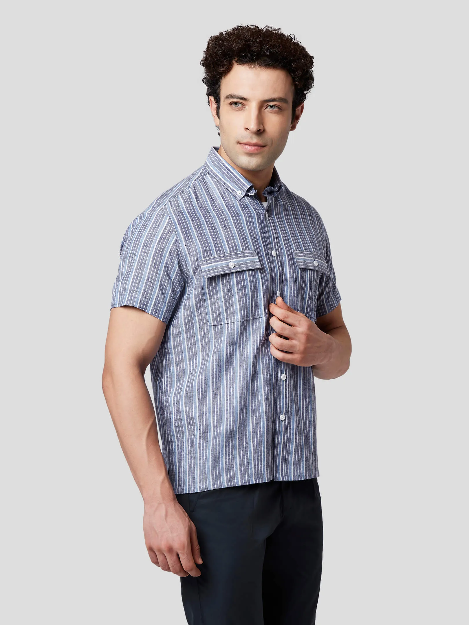 Rescue Khadi Bold Stripe Shirt