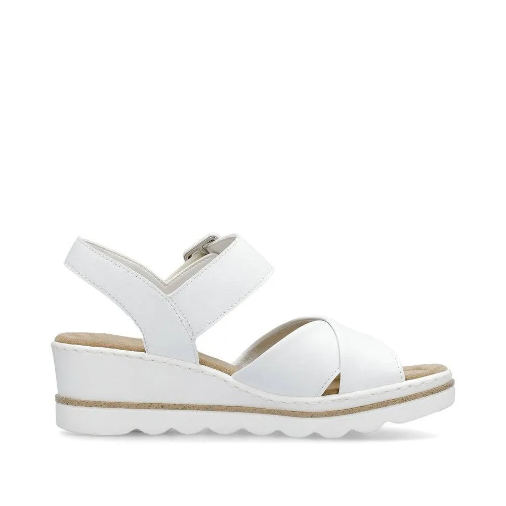 Rieker 67463-80 Ladies White Touch Fastening Sandals